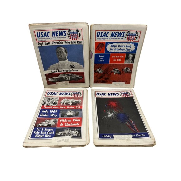 Lot of 23 USAC News 1969 Unser Foyt Andretti Midget Indy Sprint Racing - Picture 3 of 8